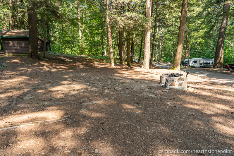 Campsite Photo of Site 44 at Hearthstone Point Campground, New York - Cross Site View