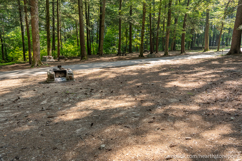 Campsite Photo of Site 44 at Hearthstone Point Campground, New York - Looking Back Towards Road