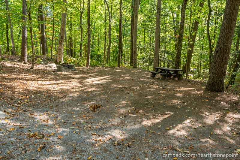 Campsite Photo of Site 105 at Hearthstone Point Campground, New York - Looking at Site from Road