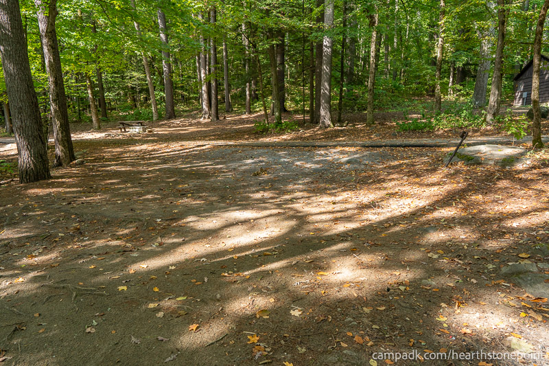 Campsite Photo of Site 105 at Hearthstone Point Campground, New York - Looking Back Towards Road