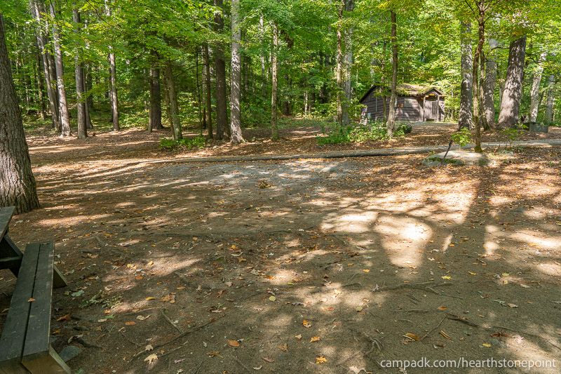 Campsite Photo of Site 105 at Hearthstone Point Campground, New York - Looking Back Towards Road