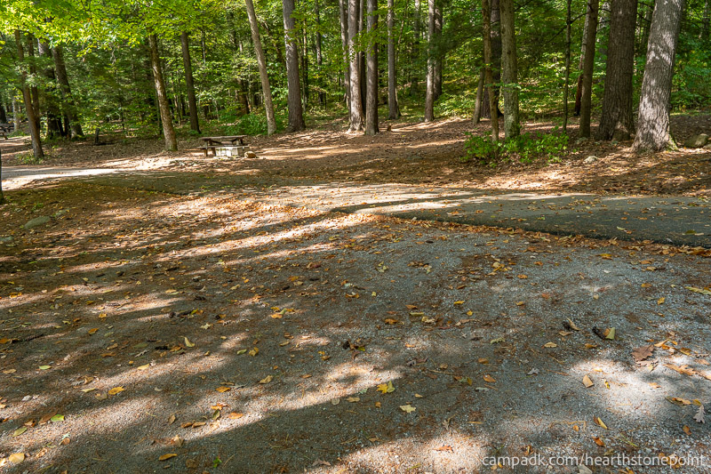 Campsite Photo of Site 105 at Hearthstone Point Campground, New York - Looking Back Towards Road