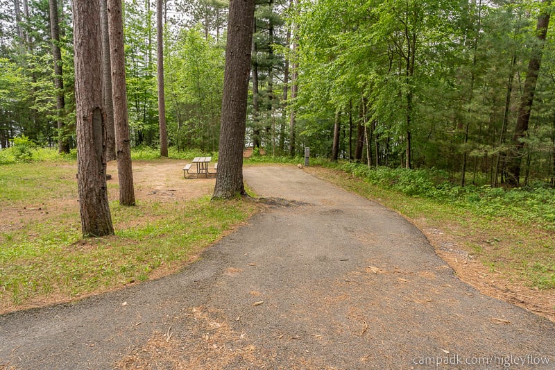 Campsite Photo of Site 34 at Higley Flow State Park, New York - Looking at Site from Road