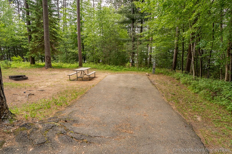 Campsite Photo of Site 34 at Higley Flow State Park, New York - Looking at Site from Part Way In