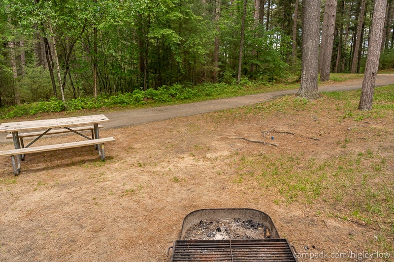 Campsite Photo of Site 34 at Higley Flow State Park, New York - Cross Site View