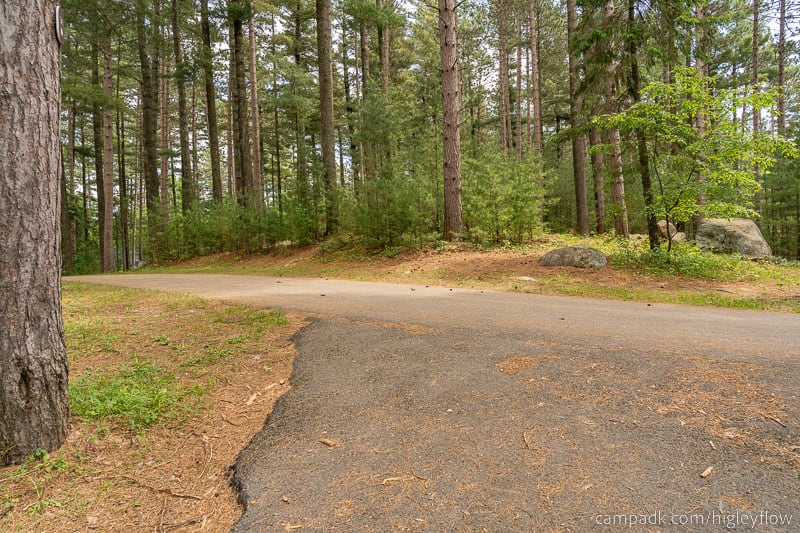 Campsite Photo of Site 34 at Higley Flow State Park, New York - Looking Back Towards Road