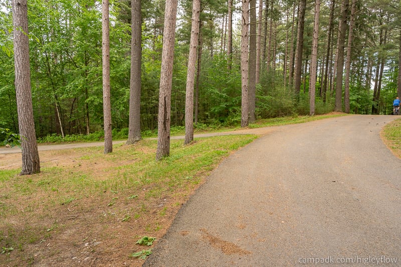 Campsite Photo of Site 34 at Higley Flow State Park, New York - View Down Road from Campsite