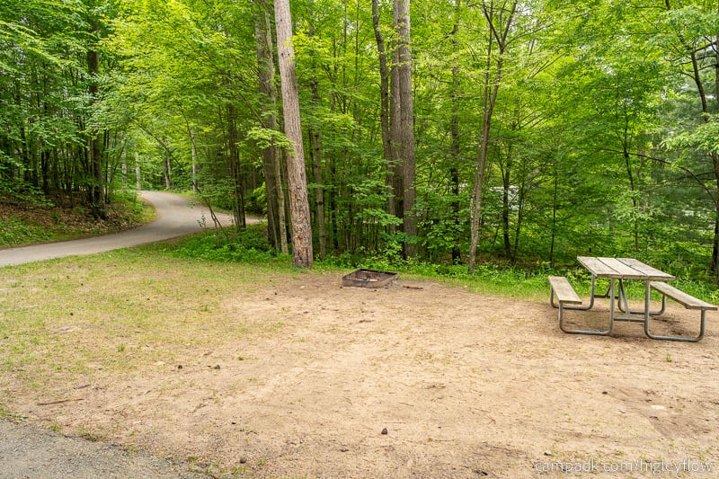Campsite Photo of Site 94 at Higley Flow State Park, New York - Cross Site View