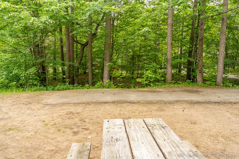 Campsite Photo of Site 94 at Higley Flow State Park, New York - Cross Site View