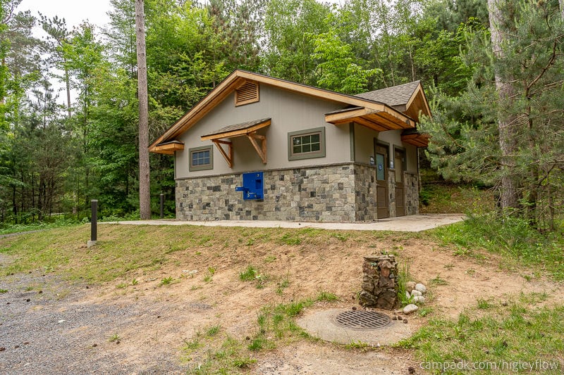 Campsite Photo of Site 94 at Higley Flow State Park, New York - Washroom Across the Road
