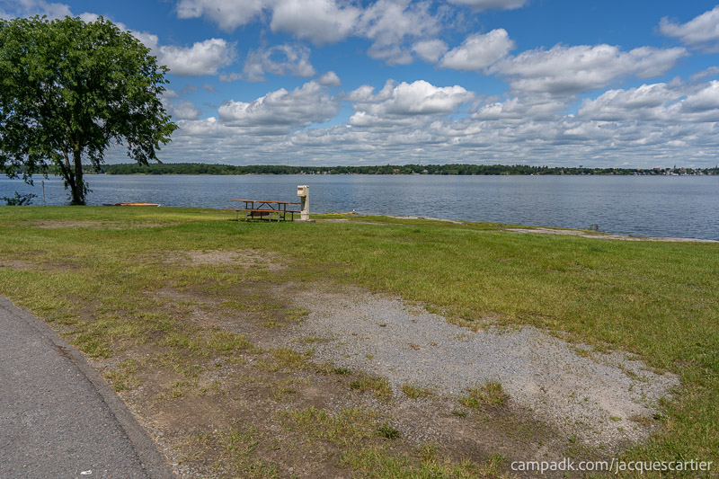Campsite Photo of Site 111 at Jacques Cartier State Park, New York - Looking at Site from Road Sign Visible