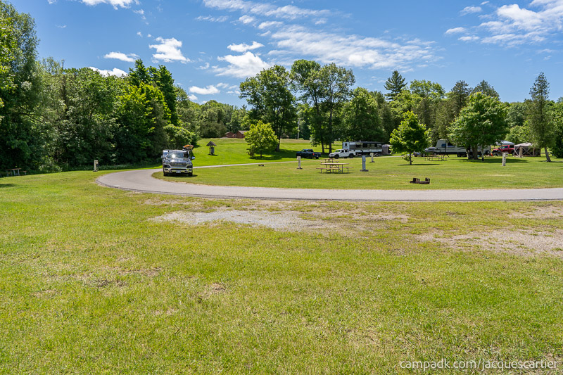 Campsite Photo of Site 111 at Jacques Cartier State Park, New York - Looking Back Towards Road