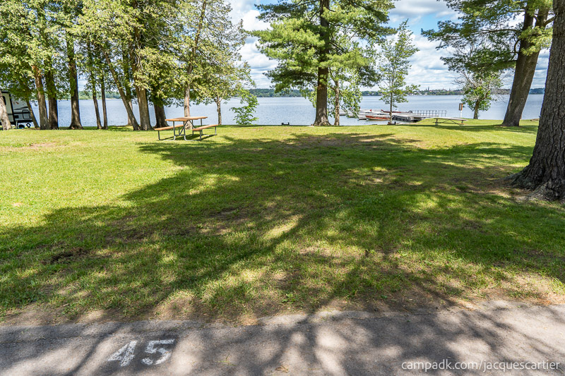 Campsite Photo of Site 45 at Jacques Cartier State Park, New York - Looking at Site from Road Sign Visible