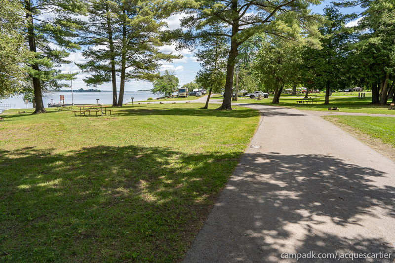 Campsite Photo of Site 45 at Jacques Cartier State Park, New York - View Down Road from Campsite