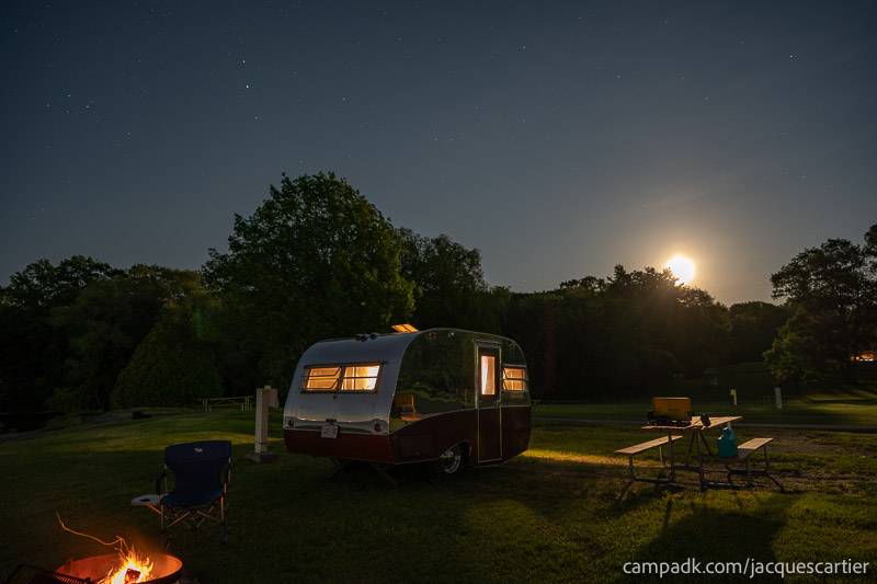 Campsite Photo of Site 111 at Jacques Cartier State Park, New York - Fireplace View