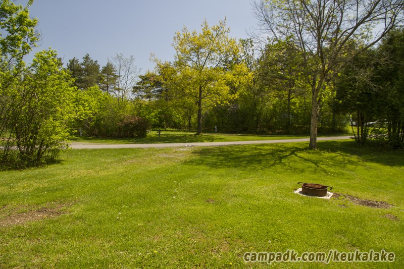 Campsite Photo of Site 13 at Keuka Lake State Park, New York - Looking Back Towards Road