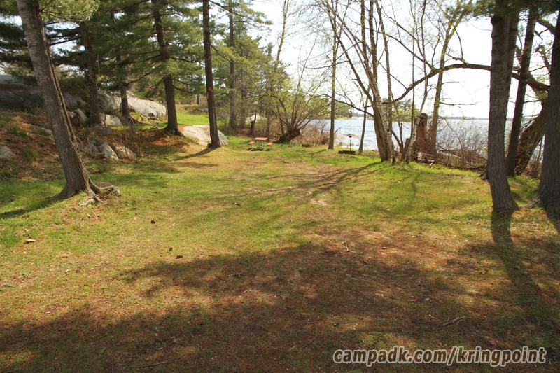 Campsite Photo of Site 2 at Kring Point State Park, New York - Looking at Site from Road Sign Visible