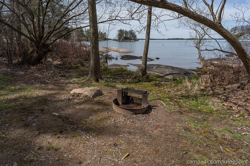 Campsite Photo of Site 2 at Kring Point State Park, New York - Fireplace View