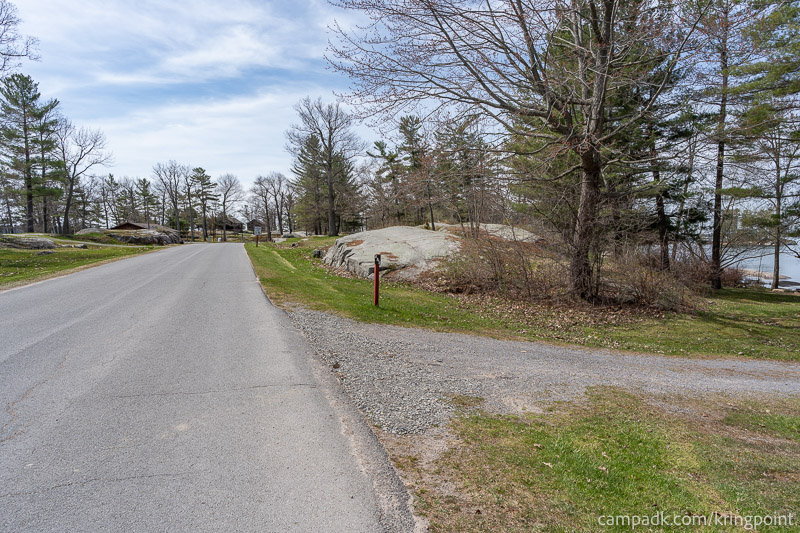 Campsite Photo of Site 2 at Kring Point State Park, New York - View Down Road from Campsite