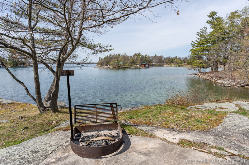 Campsite Photo of Site 19 at Kring Point State Park, New York - Fireplace View