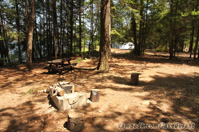 Campsite Photo of Site 42 at Lake Durant Campground, New York - Cross Site View