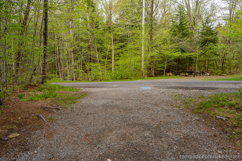 Campsite Photo of Site 42 at Lake Durant Campground, New York - Looking Back Towards Road