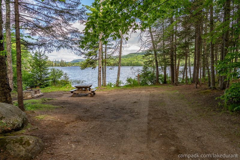 Campsite Photo of Site 51 at Lake Durant Campground, New York - Looking at Site from Part Way In