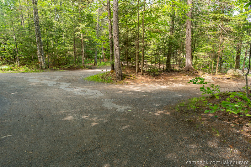 Campsite Photo of Site 51 at Lake Durant Campground, New York - View Down Road from Campsite