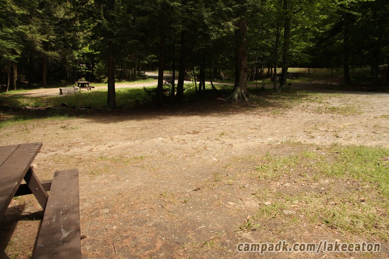 Campsite Photo of Site 100 at Lake Eaton Campground, New York - Cross Site View