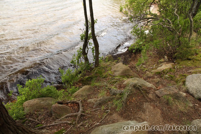 Campsite Photo of Site 100 at Lake Eaton Campground, New York - Shoreline