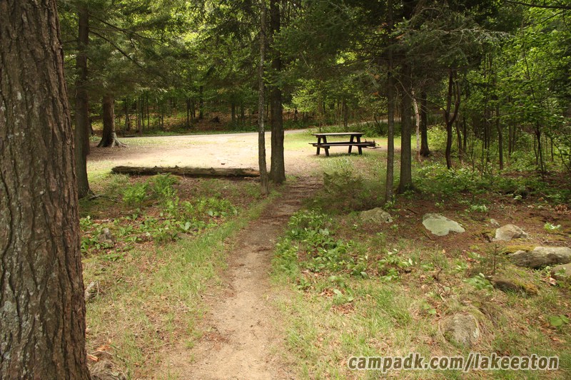 Campsite Photo of Site 100 at Lake Eaton Campground, New York - Returning Along Pathway from Water
