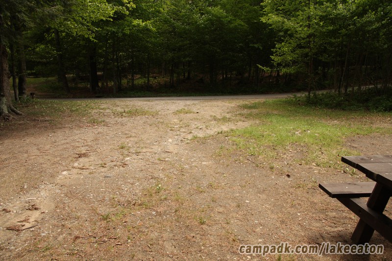 Campsite Photo of Site 100 at Lake Eaton Campground, New York - Looking Back Towards Road