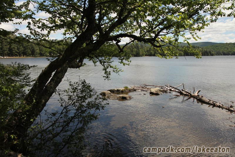 Campsite Photo of Site 47 at Lake Eaton Campground, New York - View from Shoreline