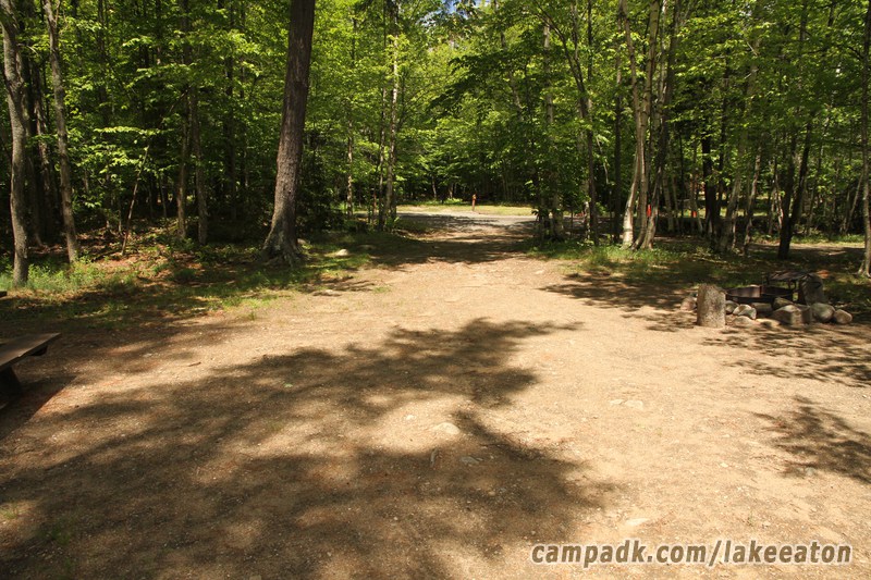 Campsite Photo of Site 47 at Lake Eaton Campground, New York - Looking Back Towards Road