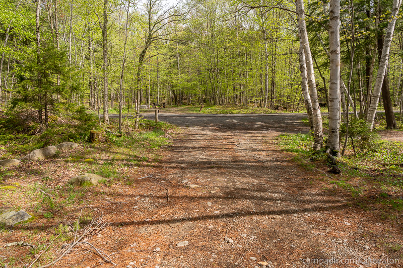 Campsite Photo of Site 47 at Lake Eaton Campground, New York - Looking Back Towards Road