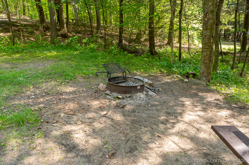 Campsite Photo of Site 100 at Lake Eaton Campground, New York - Fireplace View