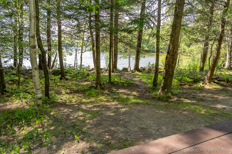 Campsite Photo of Site 100 at Lake Eaton Campground, New York - Pathway Down to Water