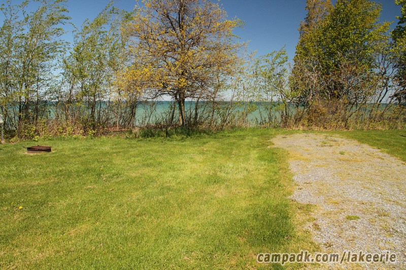 Campsite Photo of Site 18 at Lake Erie State Park, New York - Looking at Site from Road