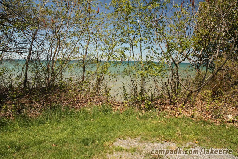 Campsite Photo of Site 18 at Lake Erie State Park, New York - View from Shoreline