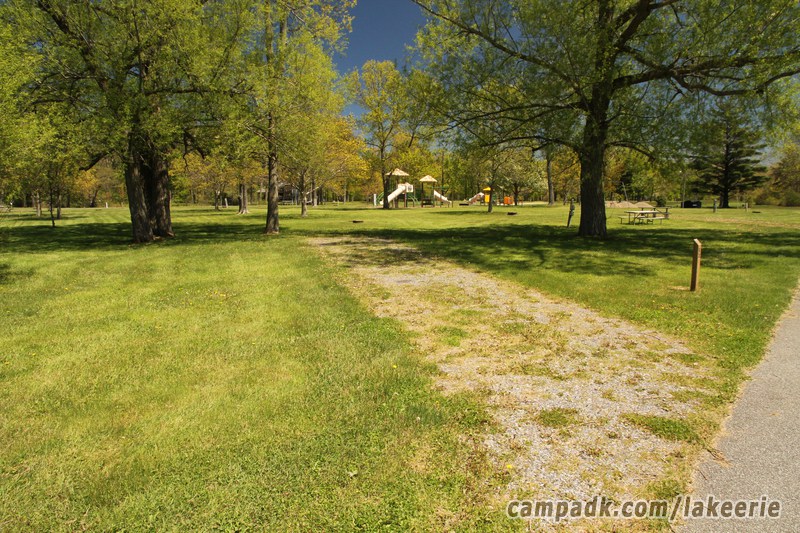 Campsite Photo of Site 53 at Lake Erie State Park, New York - Looking at Site from Road