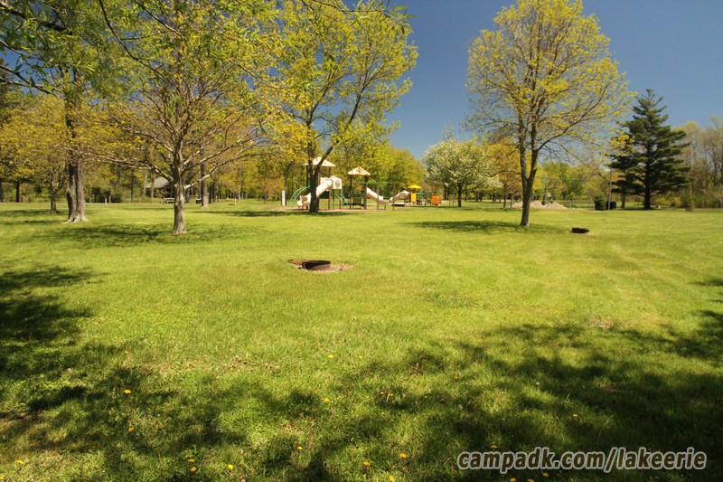 Campsite Photo of Site 53 at Lake Erie State Park, New York - Looking at Site from Road