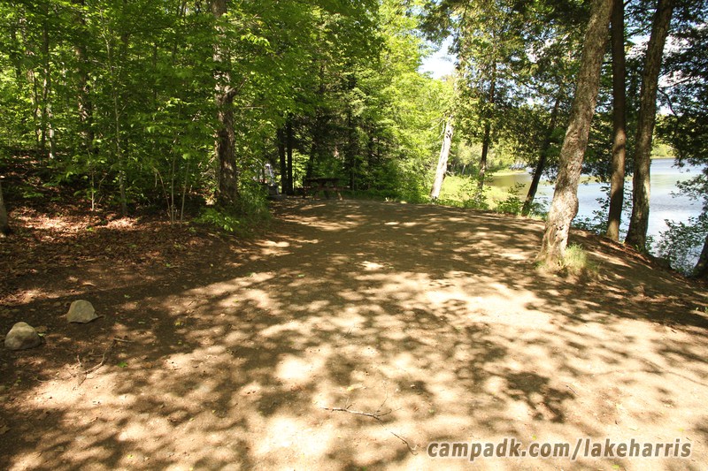 Campsite Photo of Site 39 at Lake Harris Campground, New York - Looking at Site from Part Way In