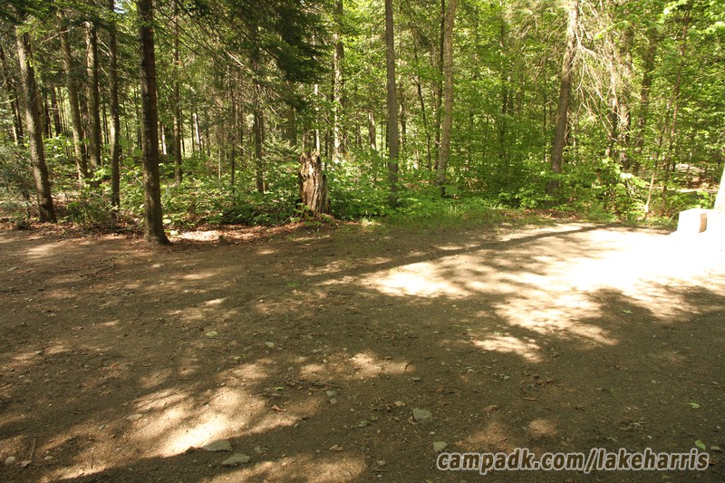 Campsite Photo of Site 51 at Lake Harris Campground, New York - Cross Site View