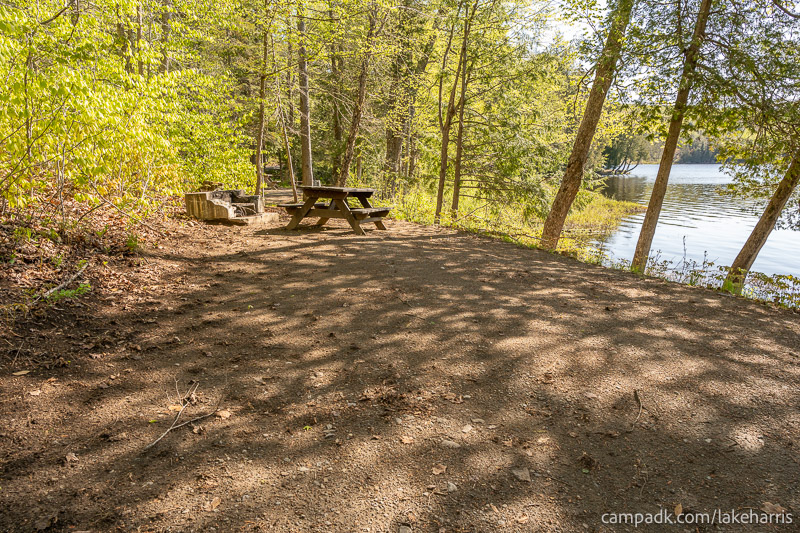 Campsite Photo of Site 39 at Lake Harris Campground, New York - Looking at Site from Part Way In