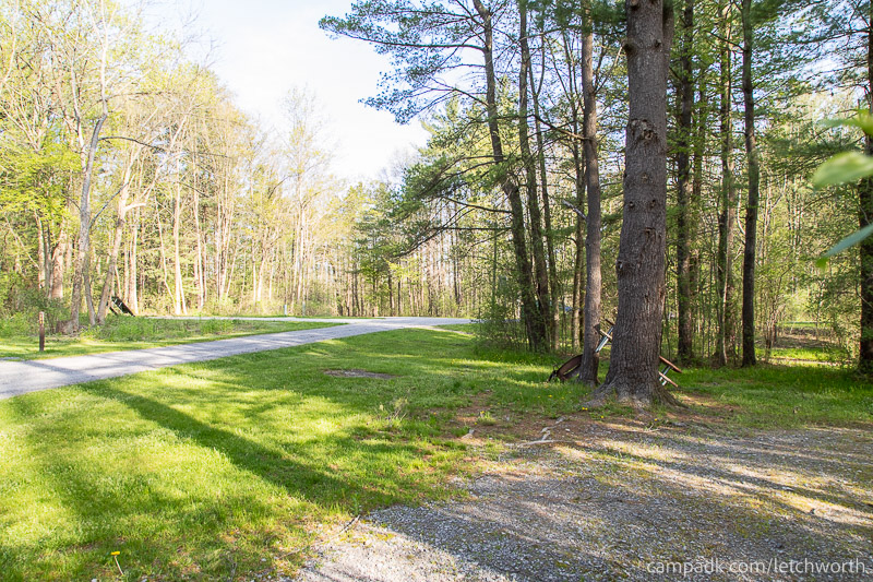 Campsite Photo of Site 102 at Letchworth State Park, New York - Cross Site View