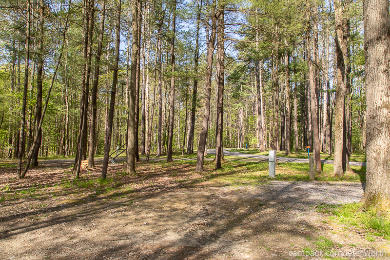 Campsite Photo of Site 117 at Letchworth State Park, New York - Cross Site View