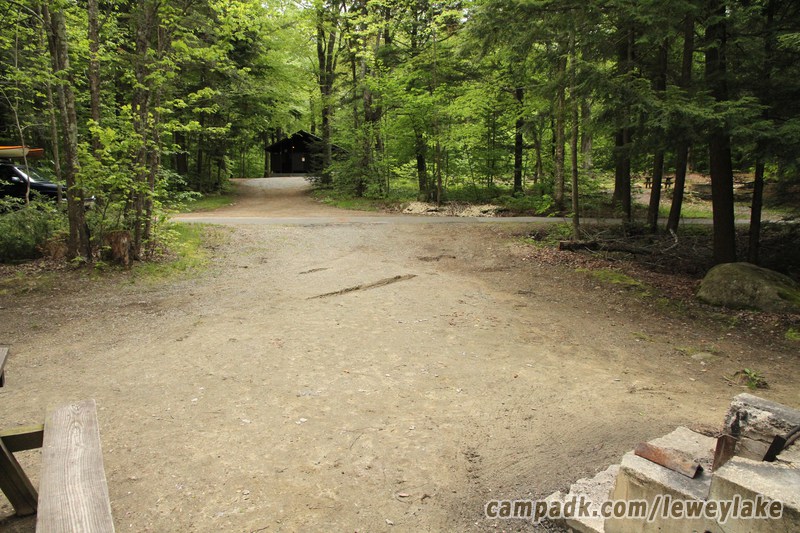 Campsite Photo of Site 111 at Lewey Lake Campground, New York - Looking Back Towards Road