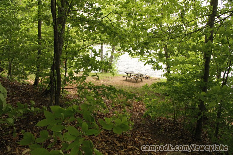 Campsite Photo of Site 3 at Lewey Lake Campground, New York - Looking at Site from Part Way In