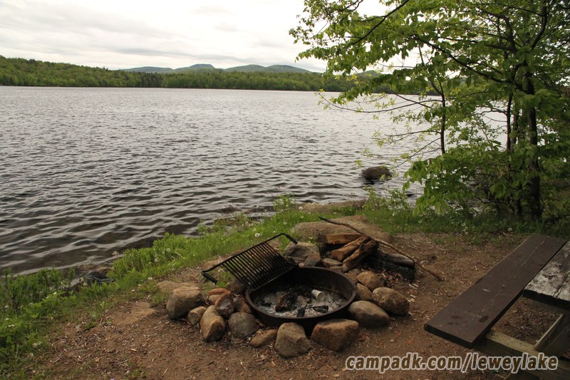 Campsite Photo of Site 3 at Lewey Lake Campground, New York - Fireplace View