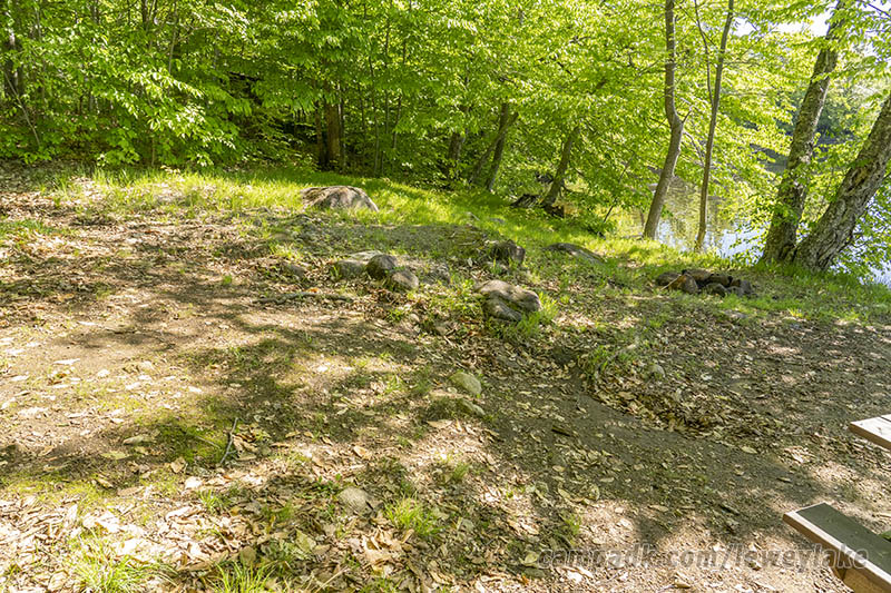 Campsite Photo of Site 3 at Lewey Lake Campground, New York - Cross Site View